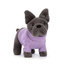 Jellycat -  DOGS - Sweater Fransk Bulldog - lilla 19 cm